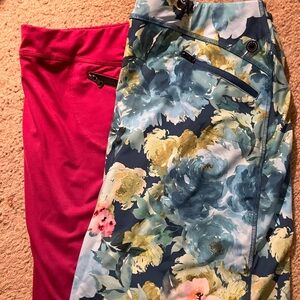 Floral and Solid Skirts Set